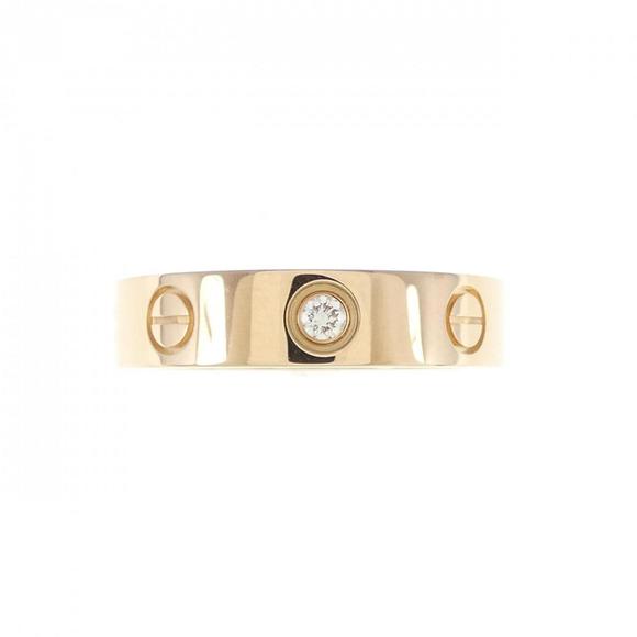CARTIER Mini Love 1P Ring US Size 4 Gold-Plated Stainless Steel - Picture 2 of 5